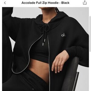 ALO Yoga Women's Black Full Zip Hoodie
